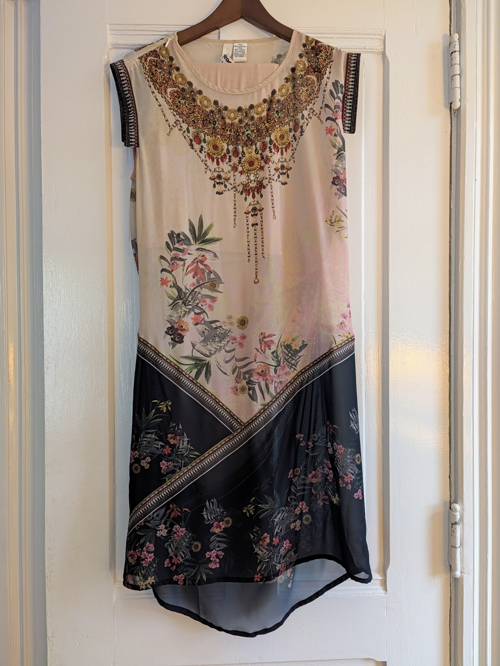 Desigual Knee Length Cocktail Dress with Beaded Neckline